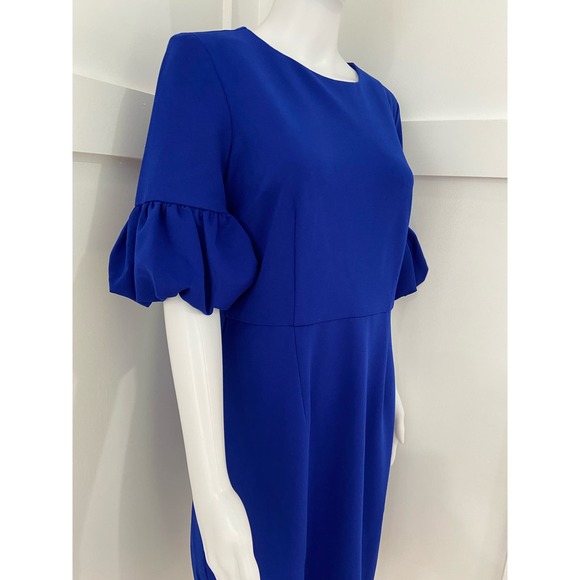 Marina Crepe Bubble Sleeve Blue Dress New in Plastic* Size 10 WD41 - Picture 5 of 14